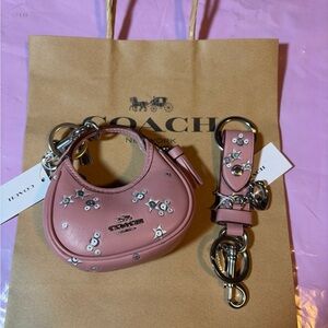 Coach Blush Pink Bag charm set